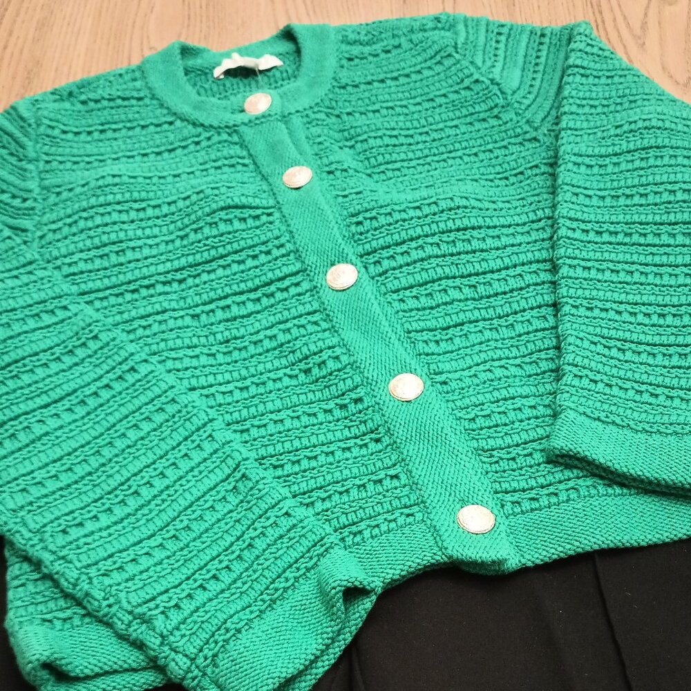 Loft Size XL Green Cardigan Knit Blazer Lady Jacket (NWT)
